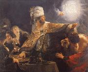 Rembrandt van rijn Write on the wall oil on canvas